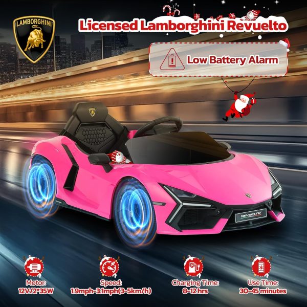 ELEMARA Lamborghini Battery Car for Kids with Scissor Door,Kids Ride On Car with Remote Control,Kid 12V Children's Car with Bluetooth,LED Light,MP3 Player and Wide Seat(Blue)  Toys & Games - Image 24