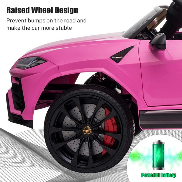 YOFE Kids Electric Ride On Car for Kids, 12V Licenced Lamborghini Kids Electric Vehicles with Remote Control, AUX, Spring Suspension, Music, LED Lights, USB Port, Foot Pedal (Pink)  Toys & Games - Image 13