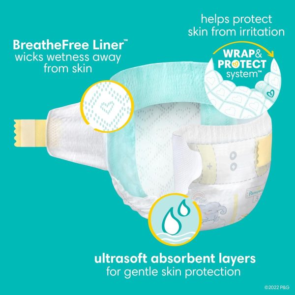 Pampers Baby Diapers and Wipes Starter Kit, Swaddlers Disposable Sizes 1 (198 Count) & 2 (186 Count) with Sensitive Water Based 12X Multi Pack Pop-Top Refill (1008 Count)  Baby - Image 14
