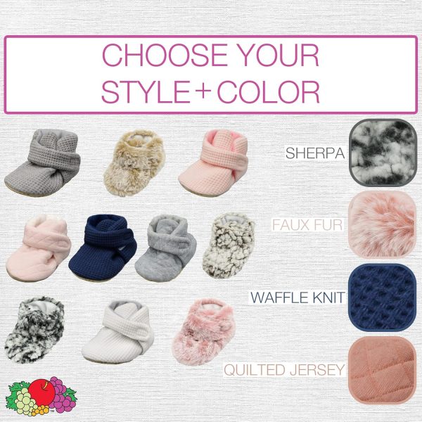 | Fruit of the Loom Cozy Thermal Wrap Booties with Non-Skids for Baby Girls, Boys, Unisex | Boots - Image 23
