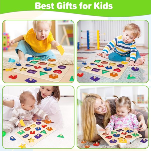 Jumlys Montessori Toys for Toddlers 1, 2, 3 Year Old, Wooden Shape Learning Puzzles for Baby 12-18-24 Months, Early Educational Toys, Perfect Christmas Birthday Gifts for Boys & Girls Age 1-3 - Image 15