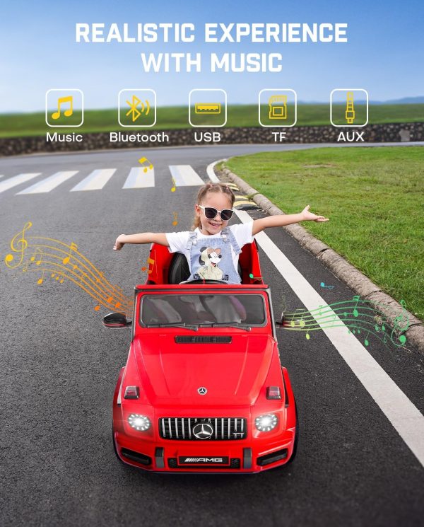 FanttikRide 12V 7Ah Licensed Mercedes-Benz G63 Ride on Car for Kids Ages 3-6, Electric Car Ride on Toys w/Parent Remote, Wireless Music, Suspension System - AMG G63 Large, Black  Toys & Games - Image 22