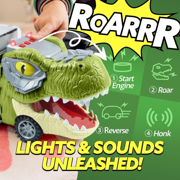 JOYIN 13 in 1 Dinosaur Toys for Kids 3-5, Dinosaur Truck with 12 Pull Back Cars, Dinosaur Cars Set, Birthday Gifts Toys for 3 4 5+ Year Old Boy, Transport Carrier Truck for Toddlers 3-4 Years  Toys & Games - Image 12