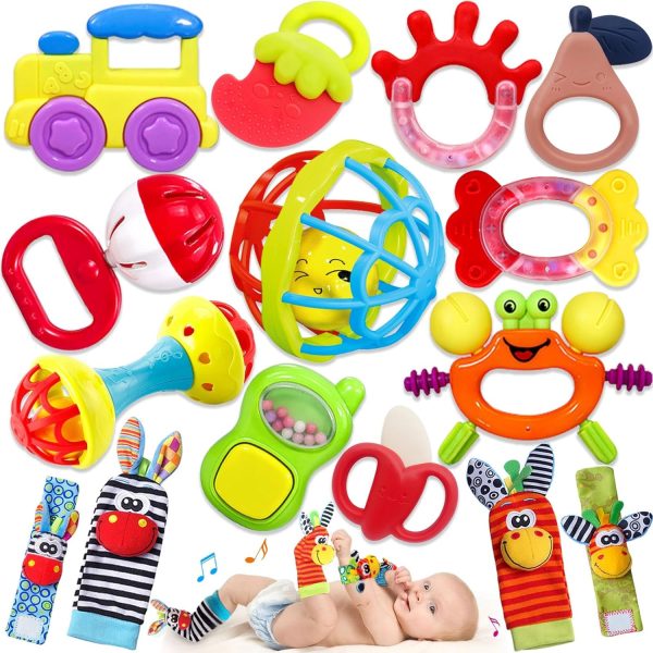 Baby Rattles 0-6 Months Rattles for Babies 0-6 Months Baby Rattles Toys 0-3-6-12 Months Infant Rattle Toys for Babies 0-6 Months Teething - Newborn Baby Boy Girl Rattles Set Wrist Socks : Toys & Games - Image 19