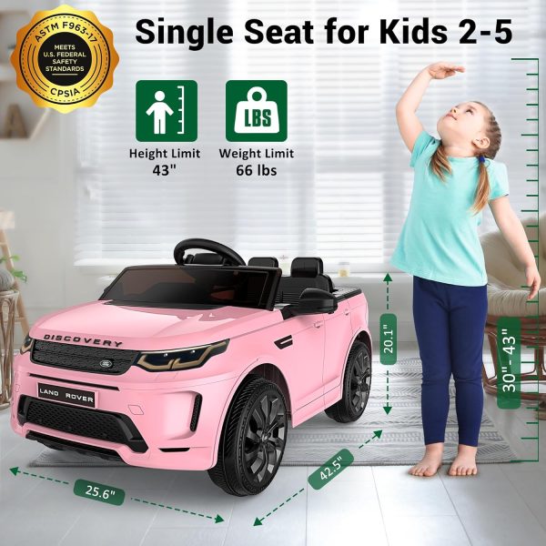 ARBELI 12V Licensed Land Rover Kids Electric Car w/Parent Remote Control, Bluetooth, Music, Shock Absorbers, LED Lights, Ride On Toys for Kids Ages 2-5 (Single Seat), Pink  Toys & Games - Image 12