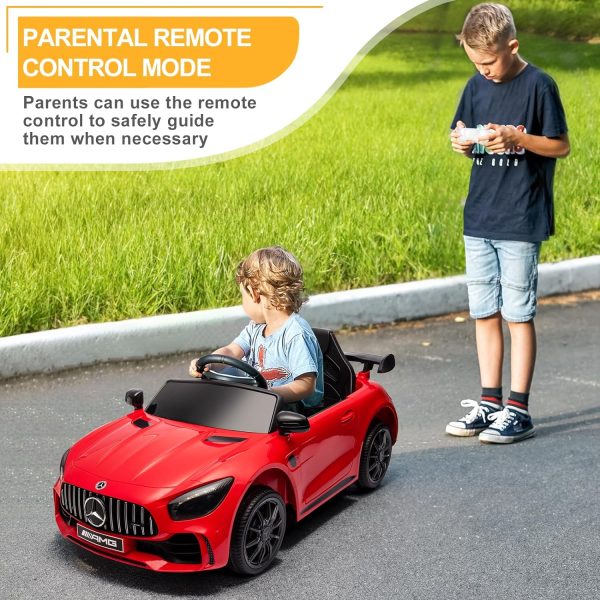 Winado 12V Ride on Car, Licensed Mercedes Benz AMG GTR Battery Powered Electric Vehicle, w/Parent Remote, Wider Seat, LED Lights, Openable Doors, MP3 Player, Smooth Start, 3 Speeds - Red  Automotive - Image 21