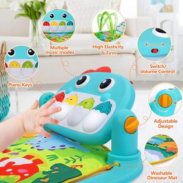 Baby Gym Play Mats Baby Toys Tummy Time Mat Toys Musical Activity Center for Newborn Infant Toys Piano Baby Play Mat Music & Light Newborn Infant Gifts for Baby Toys 0-3 6 9 12 Months, Dinosaur Style  Baby - Image 15