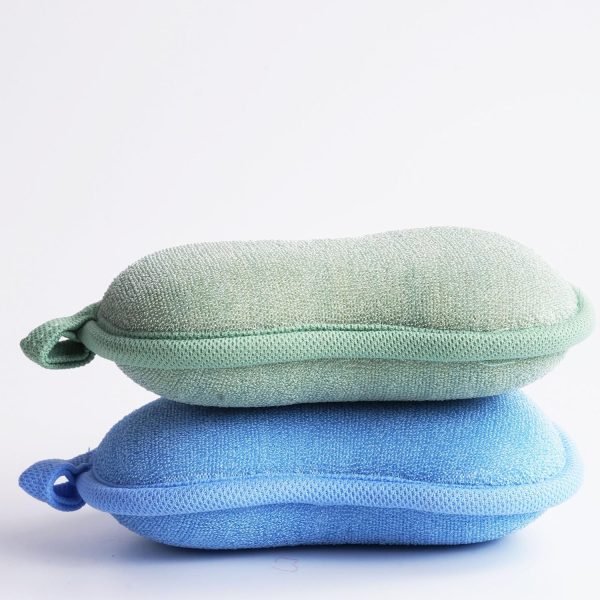 BabaMate Natural Baby Bath Sponge - Ultra Soft Baby Sponge for Bathing - Kids Bath Sponges for Infants, Toddler Bath Time, 2 Count (1 Pack) - Green Blue  Baby - Image 11