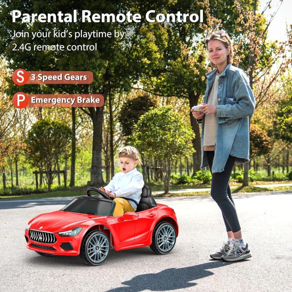 ARBELI 12V Licensed Maserati Kids Ride On Car w/Parent Remote Control, Spring Suspension, Music & Horn, Headlights &Taillights, Ride On Toy for Toddlers Ages 2-4, Pink  Toys & Games - Image 15