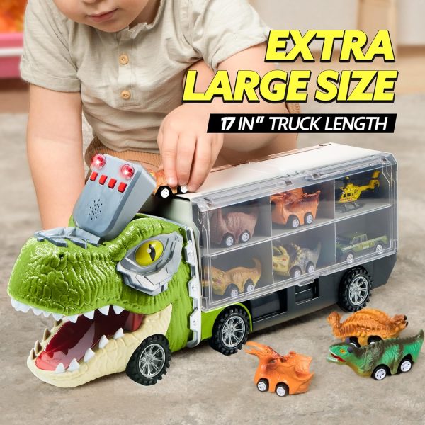JOYIN 13 in 1 Dinosaur Toys for Kids 3-5, Dinosaur Truck with 12 Pull Back Cars, Dinosaur Cars Set, Birthday Gifts Toys for 3 4 5+ Year Old Boy, Transport Carrier Truck for Toddlers 3-4 Years  Toys & Games - Image 16