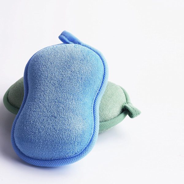 BabaMate Natural Baby Bath Sponge - Ultra Soft Baby Sponge for Bathing - Kids Bath Sponges for Infants, Toddler Bath Time, 2 Count (1 Pack) - Green Blue  Baby - Image 16