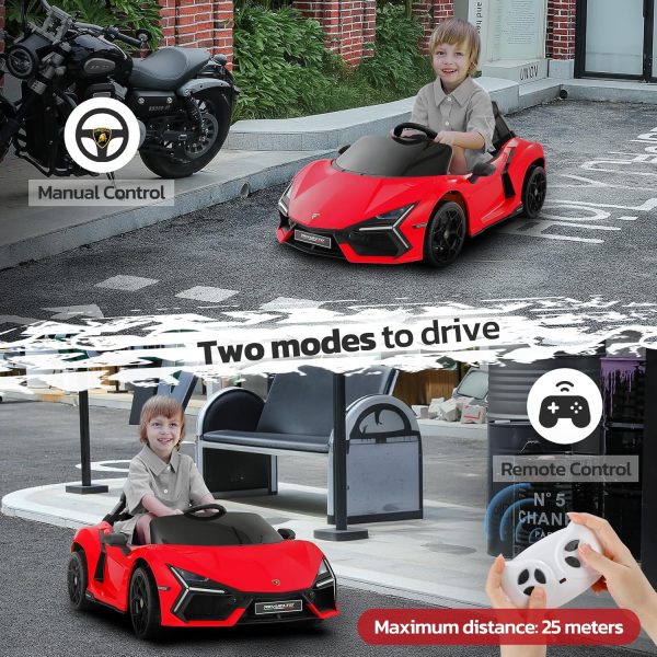 ELEMARA Lamborghini Battery Car for Kids with Scissor Door,Kids Ride On Car with Remote Control,Kid 12V Children's Car with Bluetooth,LED Light,MP3 Player and Wide Seat(Blue)  Toys & Games - Image 19