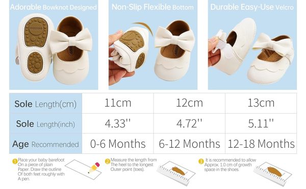 | Baby Girl Mary Jane Flats Dress Shoes - Infant Newborn Shoes Anti-Slip Soft PU Leather Party School Wedding Princess Baby Girl Shoes 0-18M | Mary Jane - Image 16