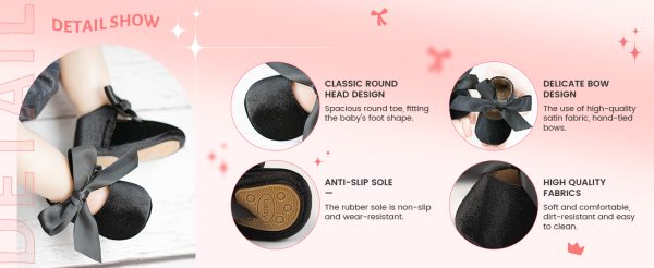 | KIDSUN Infant Baby Girls Mary Jane Shoes Soft Sole Ballet Slippers Bow Princess Newborn Dress Wedding Flat Shoes (3-6 Months Infant, A-Beige(Velvet), 3_Months) | Mary Jane - Image 8