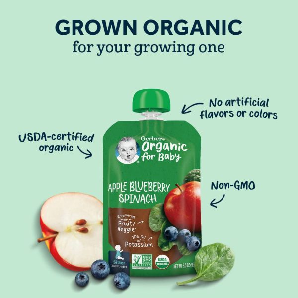 Gerber Organic Baby Food Pouches, 2nd Foods for Sitter, Fruit & Veggie Variety Pack, 3.5 Ounce (Set of 18)  Everything Else - Image 16