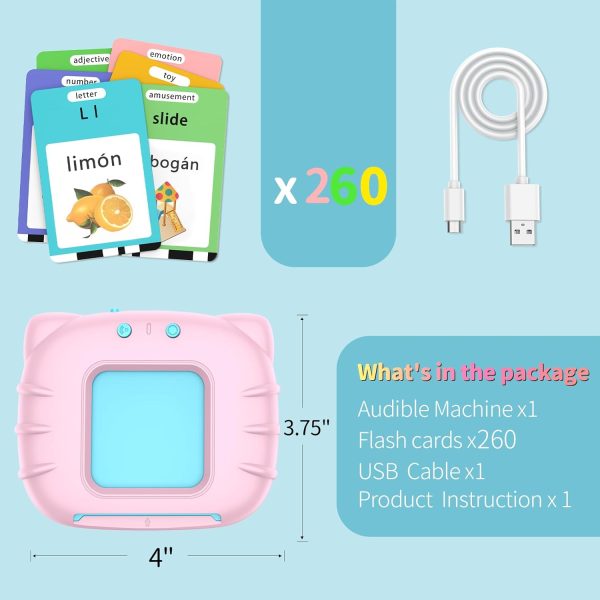 Eaever Educational-Toys with Music, ABC Talking-Flash-Cards with 252 Sight Words, Number, Preschool-Learning-Activities, Pocket Speech for Toddler Ages 1-6 Boys and Girls, Birthday/Easter Gifts, Blue  Toys & Games - Image 21