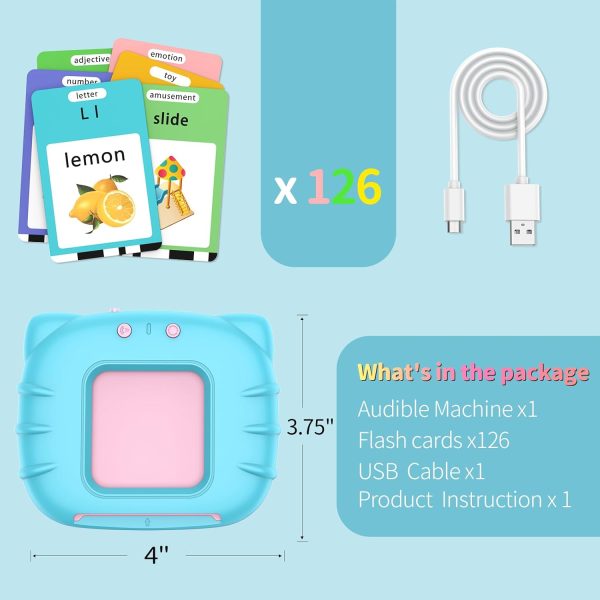 Eaever Educational-Toys with Music, ABC Talking-Flash-Cards with 252 Sight Words, Number, Preschool-Learning-Activities, Pocket Speech for Toddler Ages 1-6 Boys and Girls, Birthday/Easter Gifts, Blue  Toys & Games - Image 16