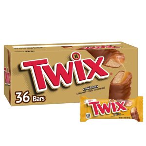 TWIX Bulk Chocolate Candy Individually Wrapped - Full Size, Caramel Chocolate Cookie Candy Bar, 36-Count Box