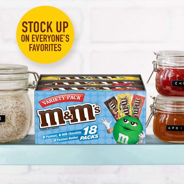 M&M'S Milk Chocolate Candy, Variety Pack, Full Size, Pack of 18 Bulk Candy Chocolate - Image 5