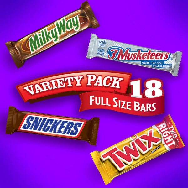 Mars M&M'S, SNICKERS, 3 MUSKETEERS, SKITTLES & STARBURST Variety Pack Full Size Bulk Candy Assortment, 56.11 oz, 30 Count - Image 19