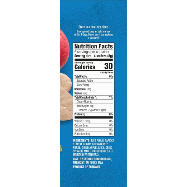 Gerber Snacks for Baby Teethers, Gentle Teething Wafers, Strawberry Apple Spinach, 1.7 Ounce, 12 Count Box (Pack of 6)  Everything Else - Image 5