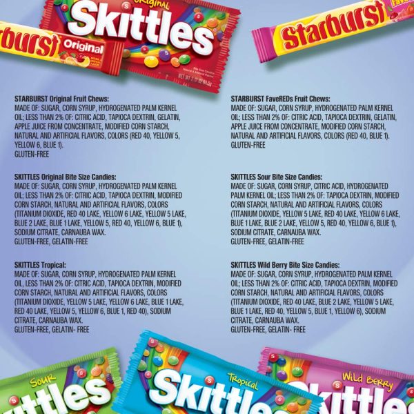 SKITTLES & STARBURST Assorted Candy Variety Pack for Holidays, Gifts, Parties, Candy Assortment, 37.05 oz (30 Count) Bulk Box  Skittles: Grocery & Gourmet Food - Image 8