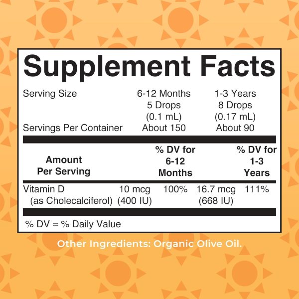 MaryRuth Organics USDA Organic Vitamin D Drops | Vitamin D3 Liquid | Sugar Free | Liquid Vitamin D Drops Immune Support for Infants & Toddlers | VIT D3 | Gluten Free | Non-GMO | 90-150 Servings  Health & Household - Image 5