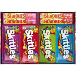SKITTLES & STARBURST Assorted Candy Variety Pack for Holidays, Gifts, Parties, Candy Assortment, 37.05 oz (30 Count) Bulk Box  Skittles: Grocery & Gourmet Food