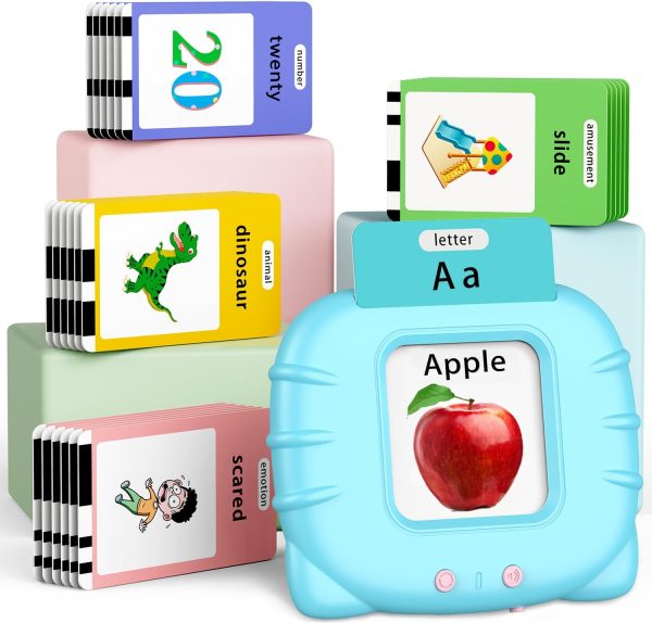 Eaever Educational-Toys with Music, ABC Talking-Flash-Cards with 252 Sight Words, Number, Preschool-Learning-Activities, Pocket Speech for Toddler Ages 1-6 Boys and Girls, Birthday/Easter Gifts, Blue  Toys & Games - Image 12