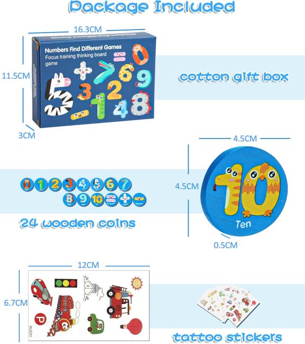 Protado Wooden Match Memory Game for Kids, 24Pc Memory Matching Cards with 5Pc Tattoo Stickers, Educational Memory Matching Game for Pre-Kindergarten Early Learning Development Kids (Animal)  Toys & Games - Image 4
