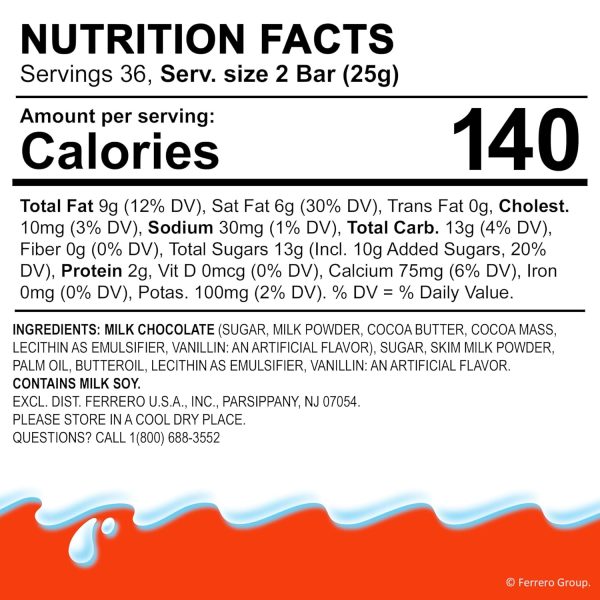 Kinder Chocolate, 18 Four Count Packs, Milk Chocolate Bar with Creamy Milky Filling, Individually Wrapped Candy, Stocking Stuffers for Kids, 1.8 oz Each - Image 9