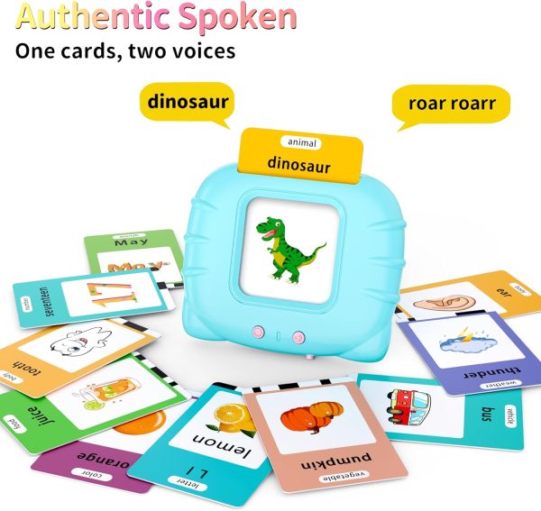 Eaever Educational-Toys with Music, ABC Talking-Flash-Cards with 252 Sight Words, Number, Preschool-Learning-Activities, Pocket Speech for Toddler Ages 1-6 Boys and Girls, Birthday/Easter Gifts, Blue  Toys & Games - Image 13