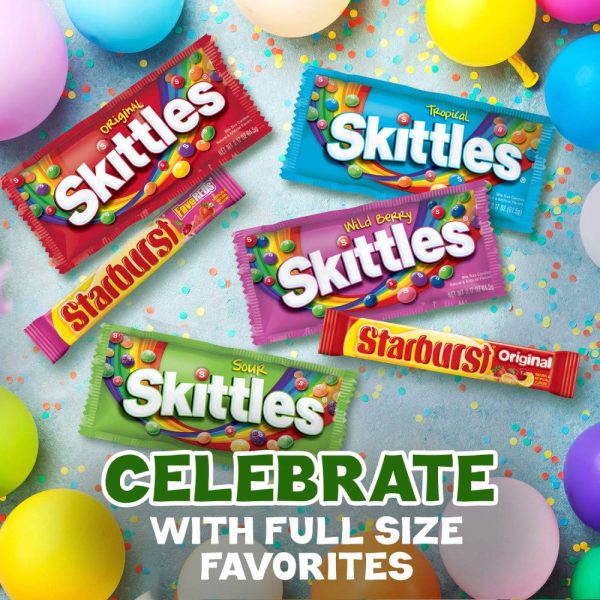 SKITTLES & STARBURST Assorted Candy Variety Pack for Holidays, Gifts, Parties, Candy Assortment, 37.05 oz (30 Count) Bulk Box  Skittles: Grocery & Gourmet Food - Image 6