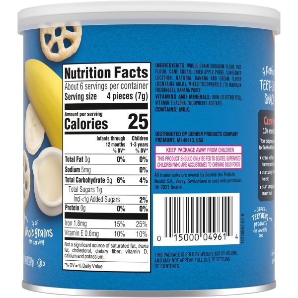 Gerber Snacks for Baby Teethers, Gentle Teething Wafers, Strawberry Apple Spinach, 1.7 Ounce, 12 Count Box (Pack of 6)  Everything Else - Image 24