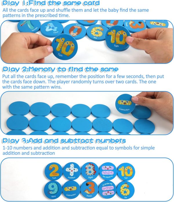 Protado Wooden Match Memory Game for Kids, 24Pc Memory Matching Cards with 5Pc Tattoo Stickers, Educational Memory Matching Game for Pre-Kindergarten Early Learning Development Kids (Animal)  Toys & Games - Image 5