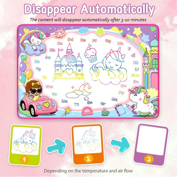 Water Doodle Mat - Kids Painting Writing Color Doodle Drawing Mat Toy Bring Magic Pens Educational Toys for Age 2 3 4 5 6 7 Year Old Girls Boys Age Toddler Gift  Toys & Games - Image 18