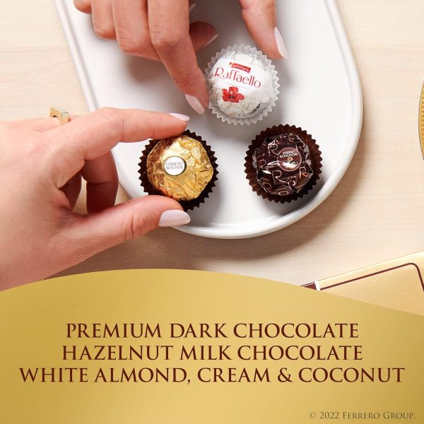 Ferrero Rocher, 48 Count, Premium Gourmet Assorted Hazelnut Milk Chocolate, Dark Chocolate and Coconut Chocolates, Chocolate Gift Box, 18.2 oz  Grocery & Gourmet Food - Image 4
