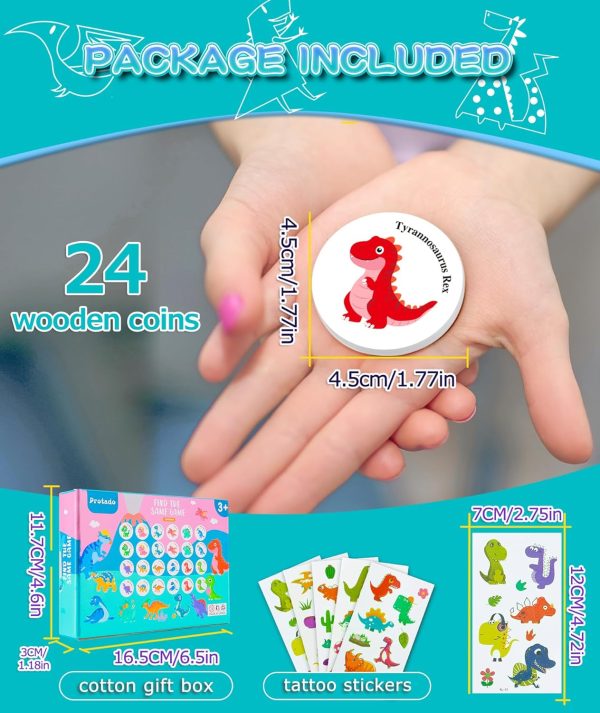 Protado Wooden Match Memory Game for Kids, 24Pc Memory Matching Cards with 5Pc Tattoo Stickers, Educational Memory Matching Game for Pre-Kindergarten Early Learning Development Kids (Animal)  Toys & Games - Image 20