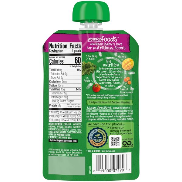 Gerber Organic Baby Food Pouches, 2nd Foods for Sitter, Fruit & Veggie Variety Pack, 3.5 Ounce (Set of 18)  Everything Else - Image 23