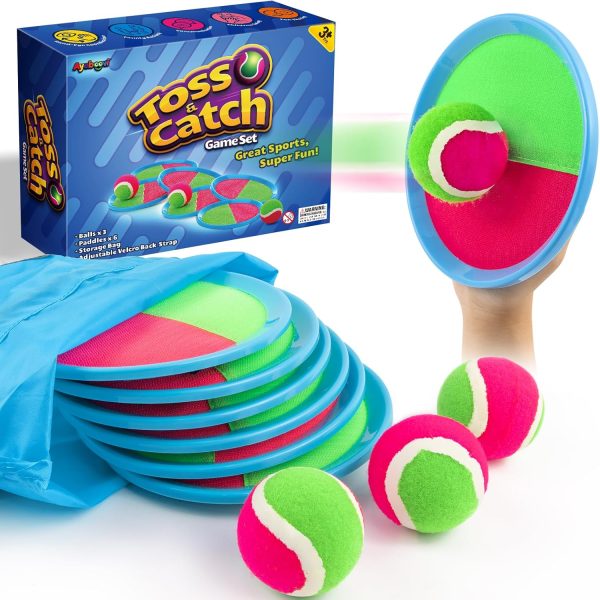 Ayeboovi Kids Toys Toss and Catch Ball Set with 6 Paddles 3 Balls Outdoor Games for Kids Beach Pool Yard Games Toys for 3-12 Years Old Boys Girls Kids Adults Family Birthday Valentine Easter Gifts  Toys & Games - Image 9