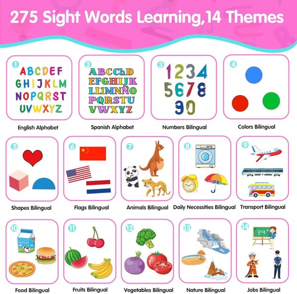 QuTZ Toddler Toys for 2 3 4 5 Year Old Boys and Girls, Autism Sensory Toys for Autistic Children, Learning Montessori Toys, Speech Therapy Toys, 224 Sight Words Talking Flash Cards  Toys & Games - Image 19
