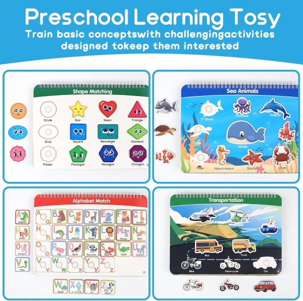 Busy Book for Kids, Montessori Autism Sensory Educational Toys, 12 Pages Toddler Preschool Activity Binder and Early Learning Toys - for Boys & Girls Develops Fine Motor Skills  Toys & Games - Image 18