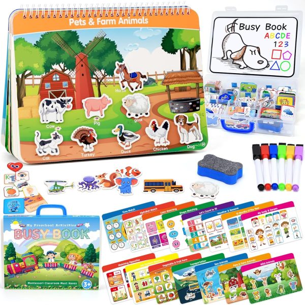 Busy Book for Kids, Montessori Autism Sensory Educational Toys, 12 Pages Toddler Preschool Activity Binder and Early Learning Toys - for Boys & Girls Develops Fine Motor Skills  Toys & Games - Image 16
