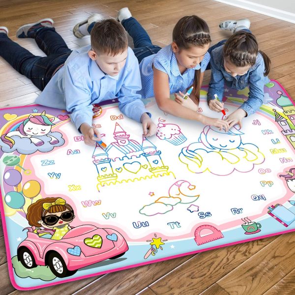Water Doodle Mat - Kids Painting Writing Color Doodle Drawing Mat Toy Bring Magic Pens Educational Toys for Age 2 3 4 5 6 7 Year Old Girls Boys Age Toddler Gift  Toys & Games - Image 20