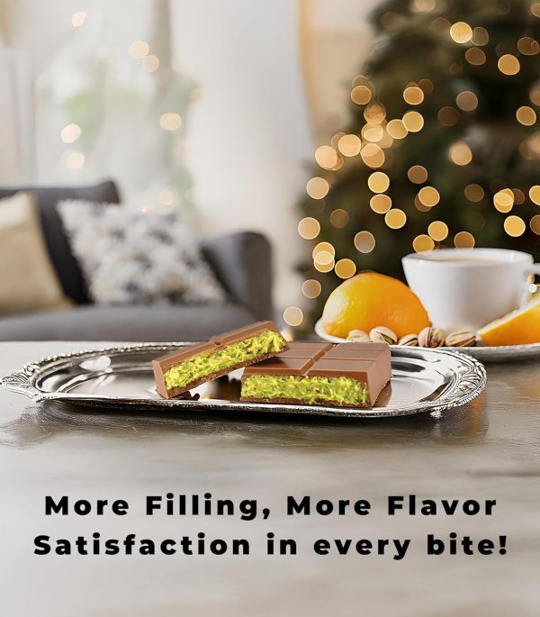 UniqBite Dubai Chocolate Bar Pistachio I Viral Knafeh Chocolate Bar with Pistachio Cream and Kataifi, 3 pack, Total 9.5 oz (270gr)  Grocery & Gourmet Food - Image 4