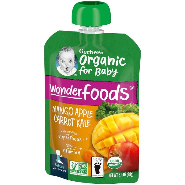 Gerber Organic Baby Food Pouches, 2nd Foods for Sitter, Fruit & Veggie Variety Pack, 3.5 Ounce (Set of 18)  Everything Else - Image 24