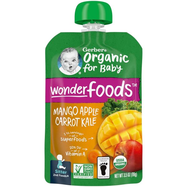 Gerber Organic Baby Food Pouches, 2nd Foods for Sitter, Fruit & Veggie Variety Pack, 3.5 Ounce (Set of 18)  Everything Else - Image 22