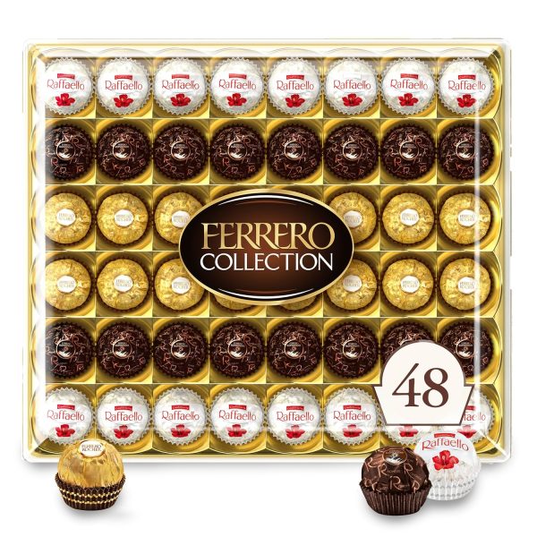 Ferrero Rocher, 48 Count, Premium Gourmet Assorted Hazelnut Milk Chocolate, Dark Chocolate and Coconut Chocolates, Chocolate Gift Box, 18.2 oz  Grocery & Gourmet Food