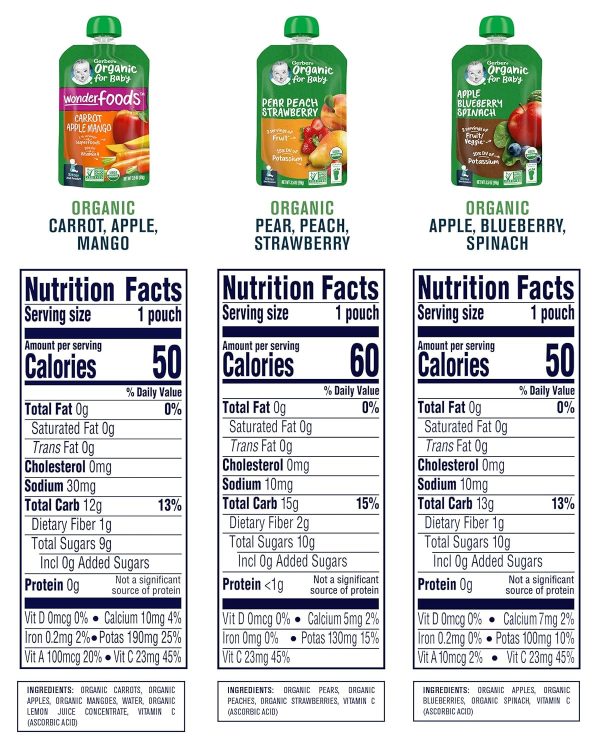 Gerber Organic Baby Food Pouches, 2nd Foods for Sitter, Fruit & Veggie Variety Pack, 3.5 Ounce (Set of 18)  Everything Else - Image 20